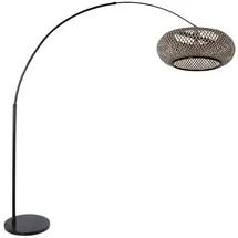 Steinhauer Bogenleuchte 210 cm Holz Gitter schwarz