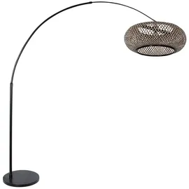 Steinhauer Bogenleuchte 210 cm Holz Gitter schwarz