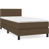 vidaXL Boxspringbett mit Matratze Dunkelbraun 100x200 cm Stoff - Braun