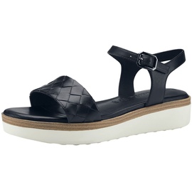 TAMARIS Damen Sandaletten, Frauen Sandalen,sommerschuhe,freizeitschuhe,offene schuhe,strandschuhe,sommersandalen,bequem,flach,NAVY,41 EU