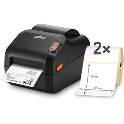 DHL Warenpost International Versand-Starter-Set – Primas XD3-40d – Etikettendrucker USB / 203 dpi / mit Abrisskante XD3-40DK/MDF+DHLIW