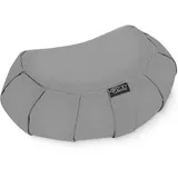 4FIZJO Halbmond Yogakissen mit Buchweizenschalen, Meditationskissen, Natürliche Füllung, Sitzkissen Perfekt für bequemes Yoga, Meditation, Achtsamkeit | 40x30x12 cm | Grau