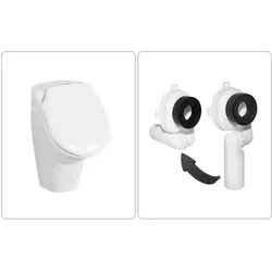 Urinalbecken Keramik mit Deckel, Hygiene-Glasur und Ablaufgarnitur, Zulauf hinten