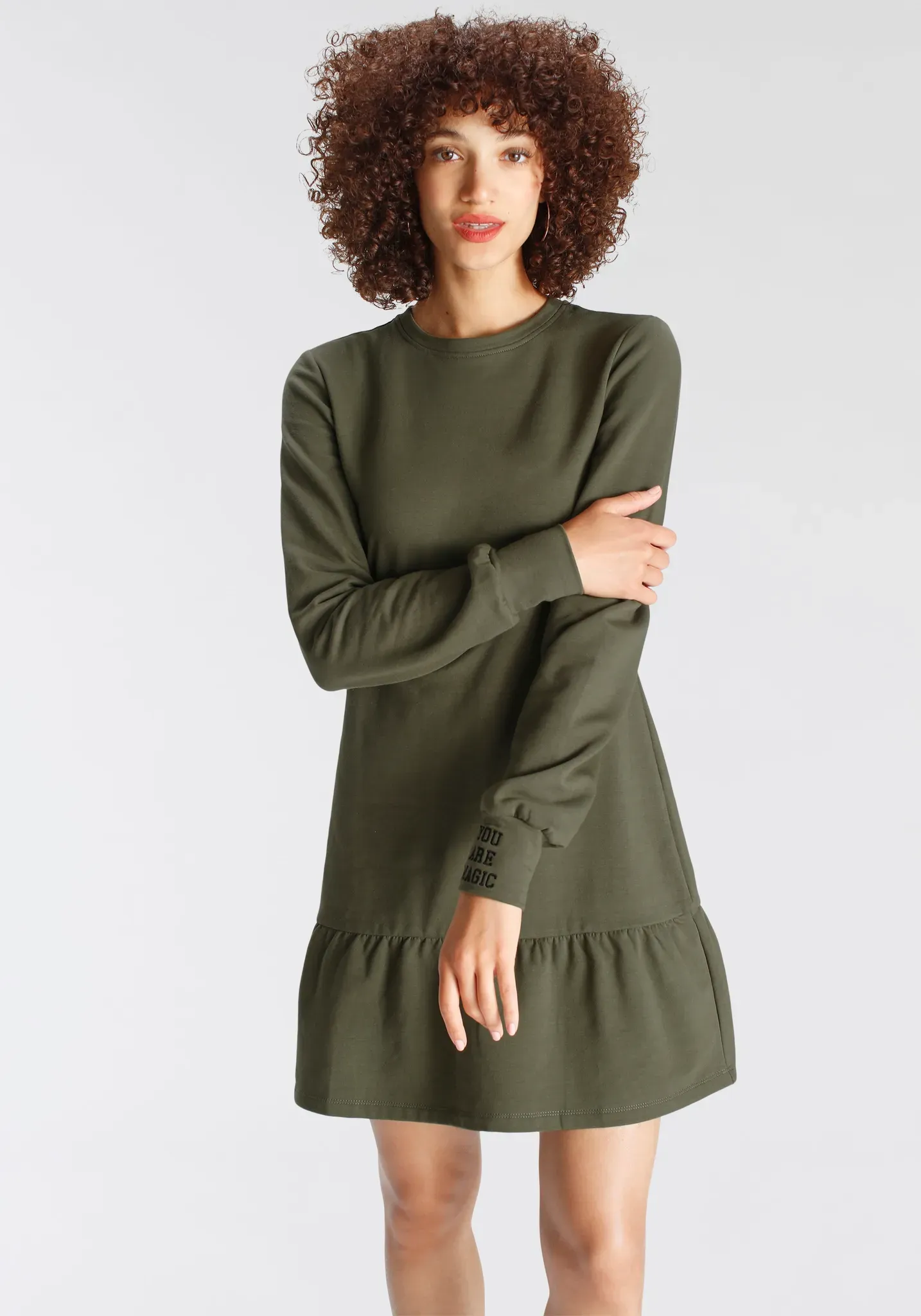 AJC Sweatkleid, mit Stickerei am Arm AJC Khaki 32