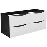duschspa Waschtisch Unterschrank Waschtischunterschrank Waschbeckenunterschrank Badschrank, 50-120cm Hängeschrank, Matt / Hochglanz schwarz 120 cm x 52 cm x 46.3 cm