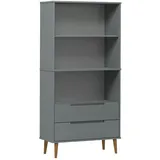 vidaXL Bücherregal MOLDE Grau 85x35x170,5 cm Massivholz Kiefer