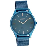 Oozoo Damen Armbanduhr Ultra Slim Quarzwerk Edelstahl blau D2UOC20007 - Blau