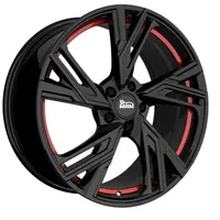 mam wheels Rs5 Black Painted Red Inside 7.5x17 ET 50 5/120 Alufelge Schwarz