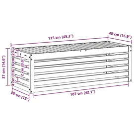 vidaXL Hocker Bank 115 x 43 x 37 cm Weiß