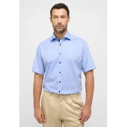 Kurzarmhemd ETERNA "MODERN FIT", Herren, Gr. 38, Normalgrößen, blau, 100% Baumwolle, tailliert, Kurzarm, Hemden, NON IRON (bügelfrei)