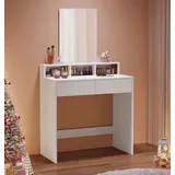 VASAGLE Schminktisch rechteckig Melamin, Spanplatte weiß 40,0 x 40,0 x 140,0 cm, 1 St.