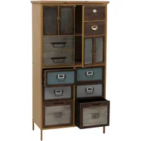 Mendler Apothekerkommode 136 x 73 x 35 cm Blau