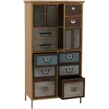 Mendler Apothekerkommode 136 x 73 x 35 cm Blau