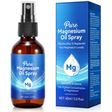 Magnesiumöl Spray - 100% Reines Magnesium Spray Füße, Magnesium Oil Spray for Feet, Haut& Körper, Magnesium Öl Sprühflasche, Hilft bei Schlaf, Beinkrämpfen, 60ml