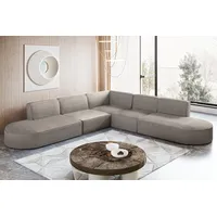 Kaiser Möbel - Sofa L Form - Ecksofa Cord - 285 cm lang, 285 cm breit - Wohnzimmer Couch Extra Groß, Bequemer Sitz mit gewellten Federn und HR Schaum - Modena Corner Sofa Hellbraun