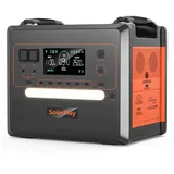 SolarPlay Stromerzeuger Q2402M Tragbare Powerstation, 2304Wh 2500W LiFePO4 Akku, 1100W Eingangsleistung orange