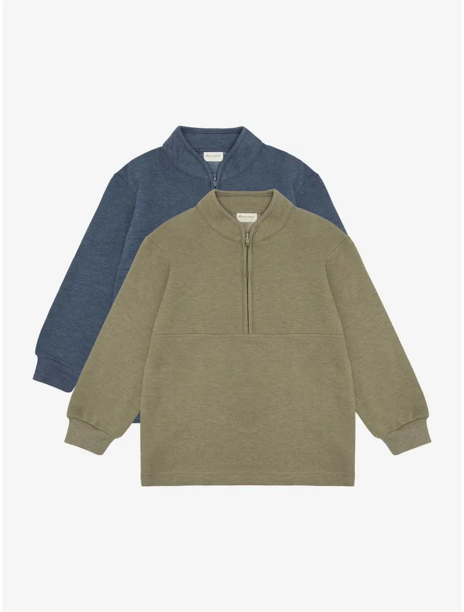 Minymo Sweatshirt w.zip (2-pack) vetiver (9152) 80