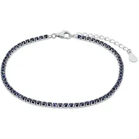 Amor Tennisarmband mit Zirkonia (synth.) silberfarben-blau 20 cm