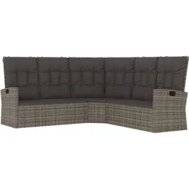 vidaXL 3-tlg. Garten-Lounge-Set mit Kissen grau