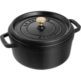 Staub Cocotte 24 cm rund schwarz