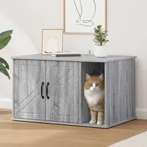 vidaXL Katzenhaus Graues Sonoma 85 x 55 x 50 cm Holzwerkstoff