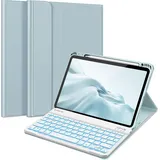 Fintie Tastatur Hülle für iPad Air 11 Zoll M3/M2 (2025/2024), iPad Air 5/4 Generation 10.9"(2022/2020) Hülle mit Tastatur - Magnetisch Abnehmbar... - Blau