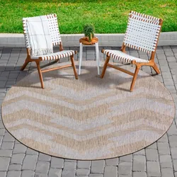 Teppich SANAT "Melissa 8004", blau, H:10mm Ø:200cm, Kunstfaser, Teppiche, Kurzflor, In -und Outdoor geeignet, Wohnzimmer