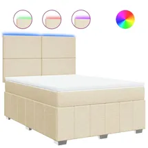 vidaXL Boxspringbett 140 x 200 cm Creme