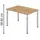 hjh OFFICE PRO Hammerbacher Schreibtisch Y-Serie asteiche/silber, höhenverstellbar, 120 x 68-82 x 80cm
