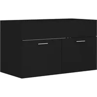 vidaXL Waschbeckenunterschrank Schwarz 80x38,5x46 cm Holzwerkstoff