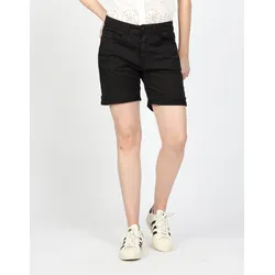 Boyfriend-Hose GANG "GANG Hosen Shorts 94NICA SHORTS", Damen, Gr. 32, Normalgrößen, schwarz, 97% Baumwolle, 3% Elasthan, Hosen