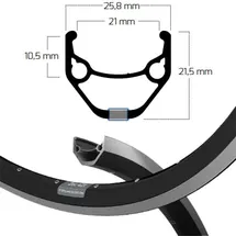 RYDE Felge ZAC 421 21-622 schwarz Loch VL=8,5