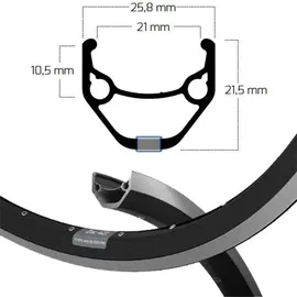 RYDE Felge ZAC 421 21-622 schwarz Loch VL=8,5