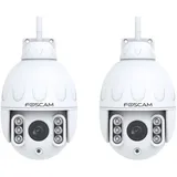 Foscam SD2 – IP-Kamera, WLAN, Dome, PTZ, 2 MP, mit 4-fachem optischem Zoom, intelligente Bewegungserkennung, Weiß