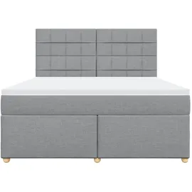 vidaXL Boxspringbett 180 x 200 cm Hellgrau