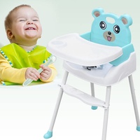 4 in1 Baby Esszimmerstuhl Kinderhochstuhl Essen Stuhl mitwachsend Kindersitz Kinderstuhl Verstellbare mit Sicherheitsgurt (Grün)