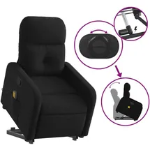 vidaXL Massagesessel mit Aufstehhilfe Polyester 144 x 77,5 x 0 cm Schwarz