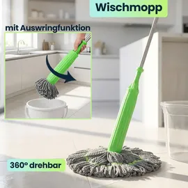 ideoon home Wischmopp mit Auswringfunktion ideoon Grün 2 St.