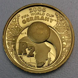 Goldmünze 2 Rand R2 2005 FIFA World Cup Soccer Germany 2006 (Südafrika)