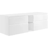 Vente-unique Waschbeckenunterschrank hängend - Weiß - 150 cm -