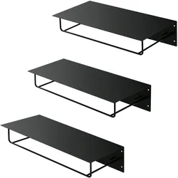 ML-Design 3x Kleiderstange Garderobenstange Metall Wandmontage Kleiderständer mit Ablage
