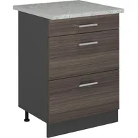 Vicco Küchenunterschrank R-Line, 60 cm mit Schubladen, AP Marmor
