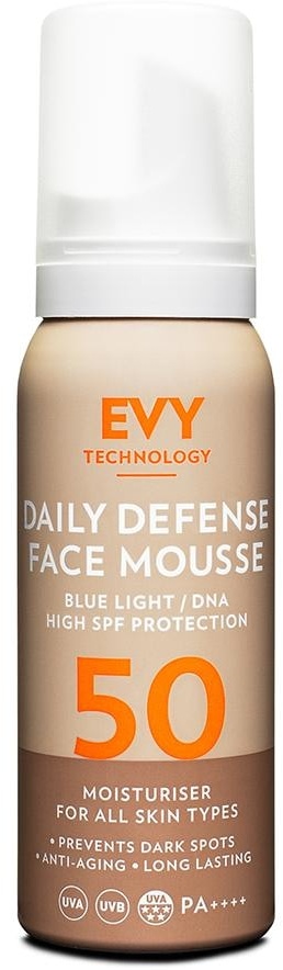 EVY TECHNOLOGY Daily Defense Face Mousse Spf 50 Sonnenschutz 75 ml 