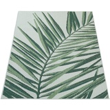 Paco Home Teppich »Ostende 537«, rechteckig, Flachgewebe, Motiv Palmenblätter, In- und Outdoor geeignet, Wohnzimmer, 37146465-0 grün 4 mm