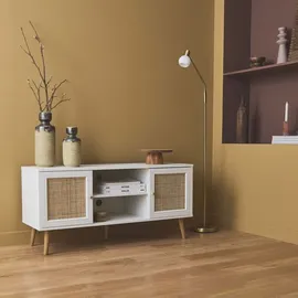 sweeek - Tv-möbel mit Rattangeflecht 120 x 39 x 56,5 cm