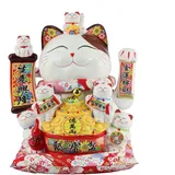 Freak Scene Superfreak Glückskatze - Maneki-Neko - Winkekatze aus Porzellan 30 cm weiß - Maneki Neko 05