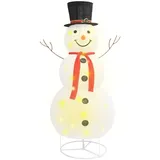 vidaXL LED-Schneemann Weihnachtsfigur Luxus-Stoff 180 cm