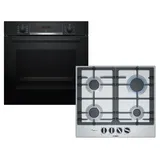 Bosch Backofen HBA534EB0 mit Gas-Kochfeld PCP6A5B90