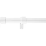 Gardinenstangen, ausziehbare Gardinenstange, 120 cm bis 300 cm, weiße Endkappen-Endstücke, 121,9 cm bis 304,8 cm, Gardinenstange, inklusive Stangen, Endstücke, Halterungen