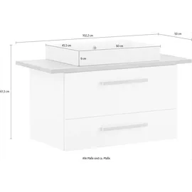 Schildmeyer Waschtisch »Duo«, 100 cm Breite weiß